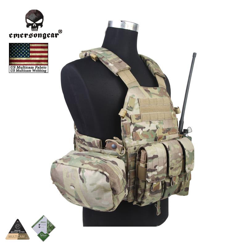 EMERSONGEAR LBT6094A Style Tactical Vest With 3 Pouch Airsoft Military Combat Vest EM7440MC