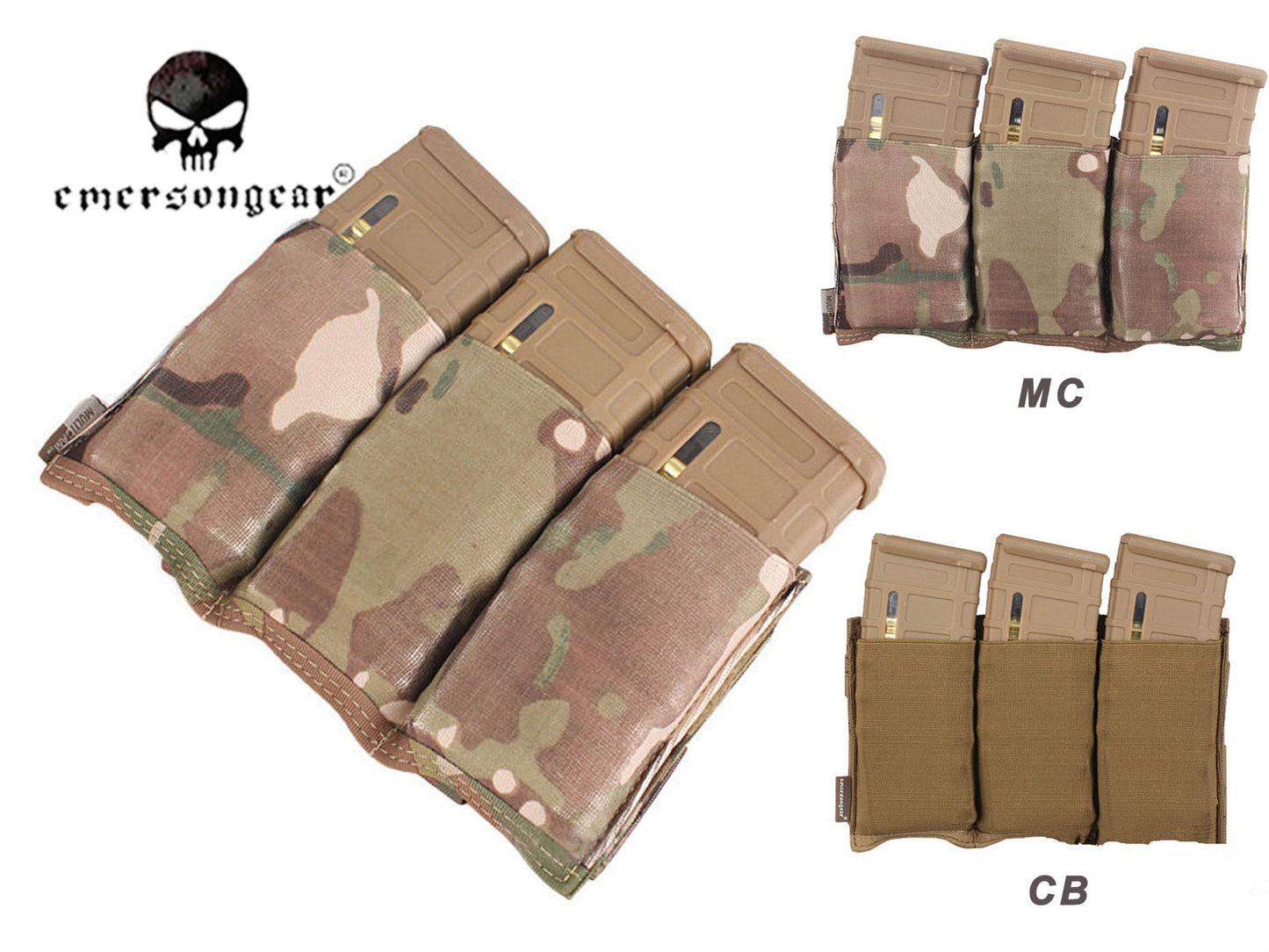 Emerson Triple M4 Pouch FAST Magazine Molle Airsoft Combat EM2388