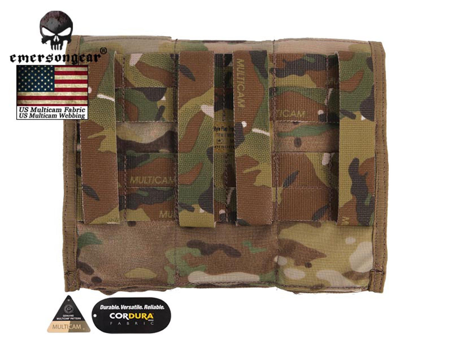 Emerson Molle Tactical Airsoft Flap Triple Magazine Pouch For AVS Vest Military Bag EM6365