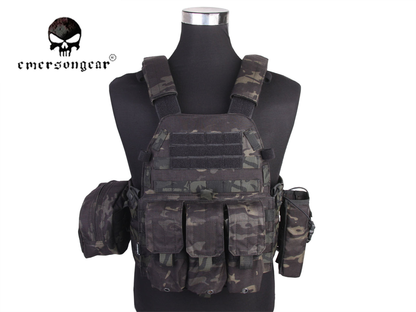 EMERSONGEAR LBT6094A Style Tactical Vest With 3 Pouch Airsoft Military Combat Vest EM7440