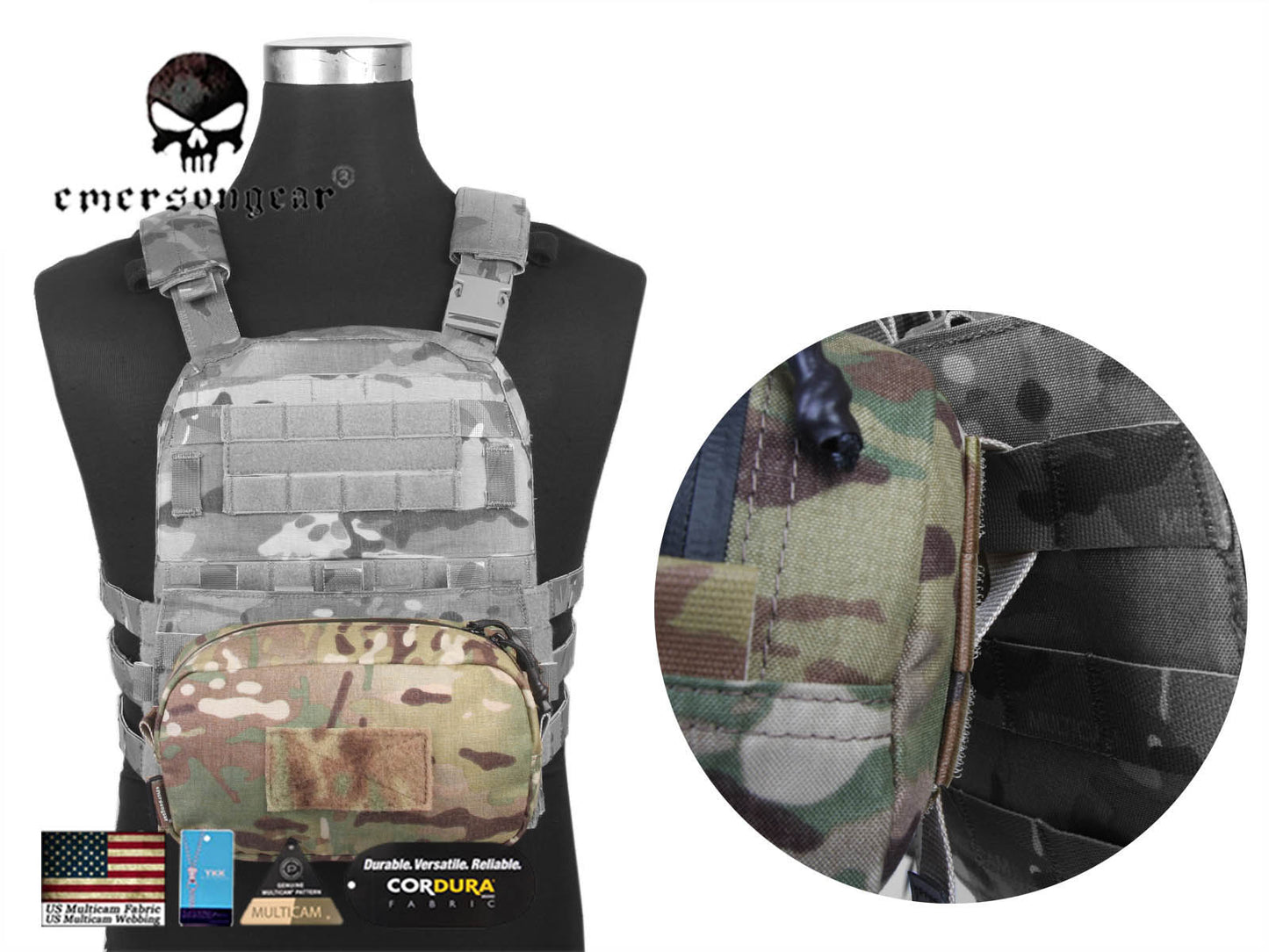 Emersongear Pouch Zip-ON Panel Tactical Vest Accessory package EM9334