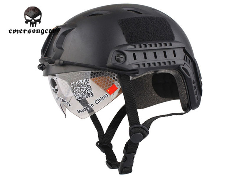 EMERSON FAST Helmet With Protective Goggle BJ ABS Tactical Military Airsoft Helmet EM8818