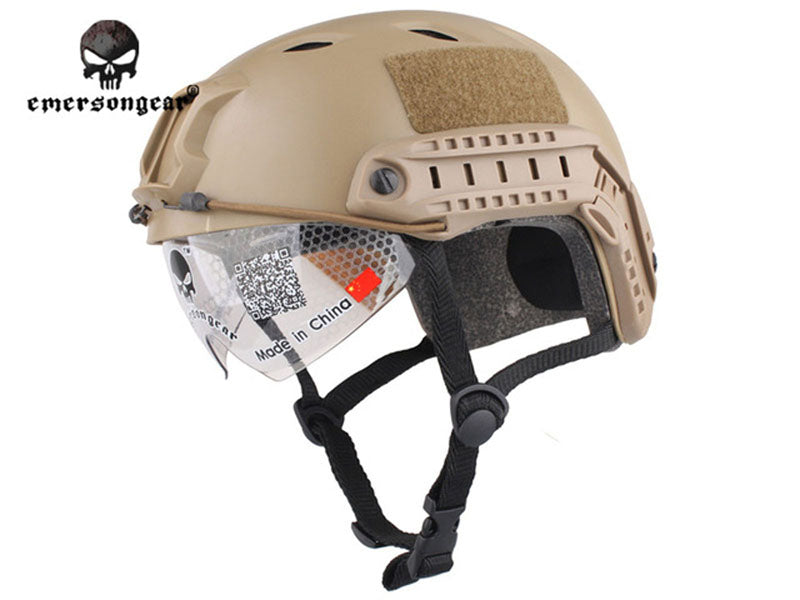 EMERSON FAST Helmet With Protective Goggle BJ ABS Tactical Military Airsoft Helmet EM8818