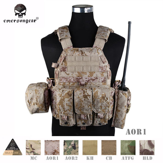 EMERSONGEAR LBT6094A Style Tactical Vest With 3 Pouch Airsoft Military Combat Vest EM7440