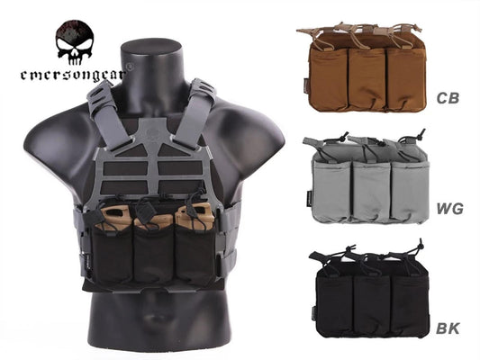 EMERSON Triple Magazine Pouch For SS Vest 5.56 /7.62 Magazine Pouch Holder EM6402