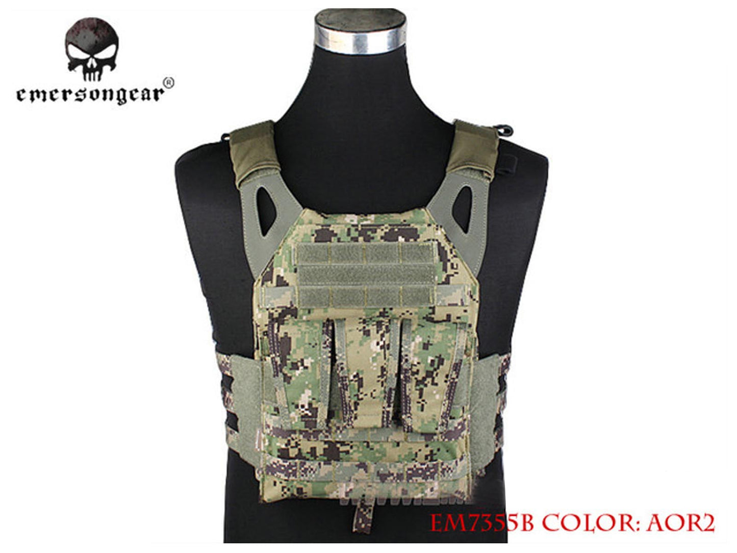 EMERSON JPC Vest N Jump Plate Carrier Tactical Vest Airsoft With 3 Pouches EM7355