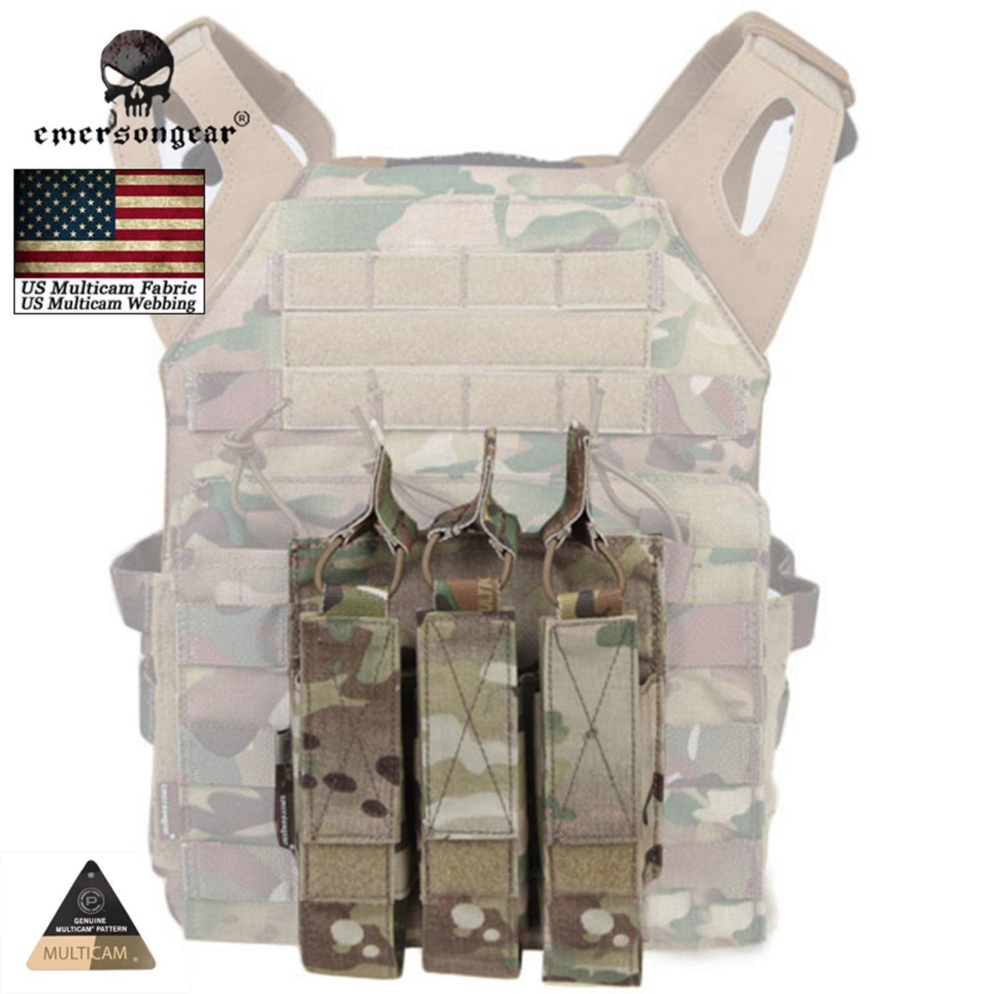 Emerson Airsoft Magazine Pouch Combat Modular Triple MAG Pouch For MP7 EM6357