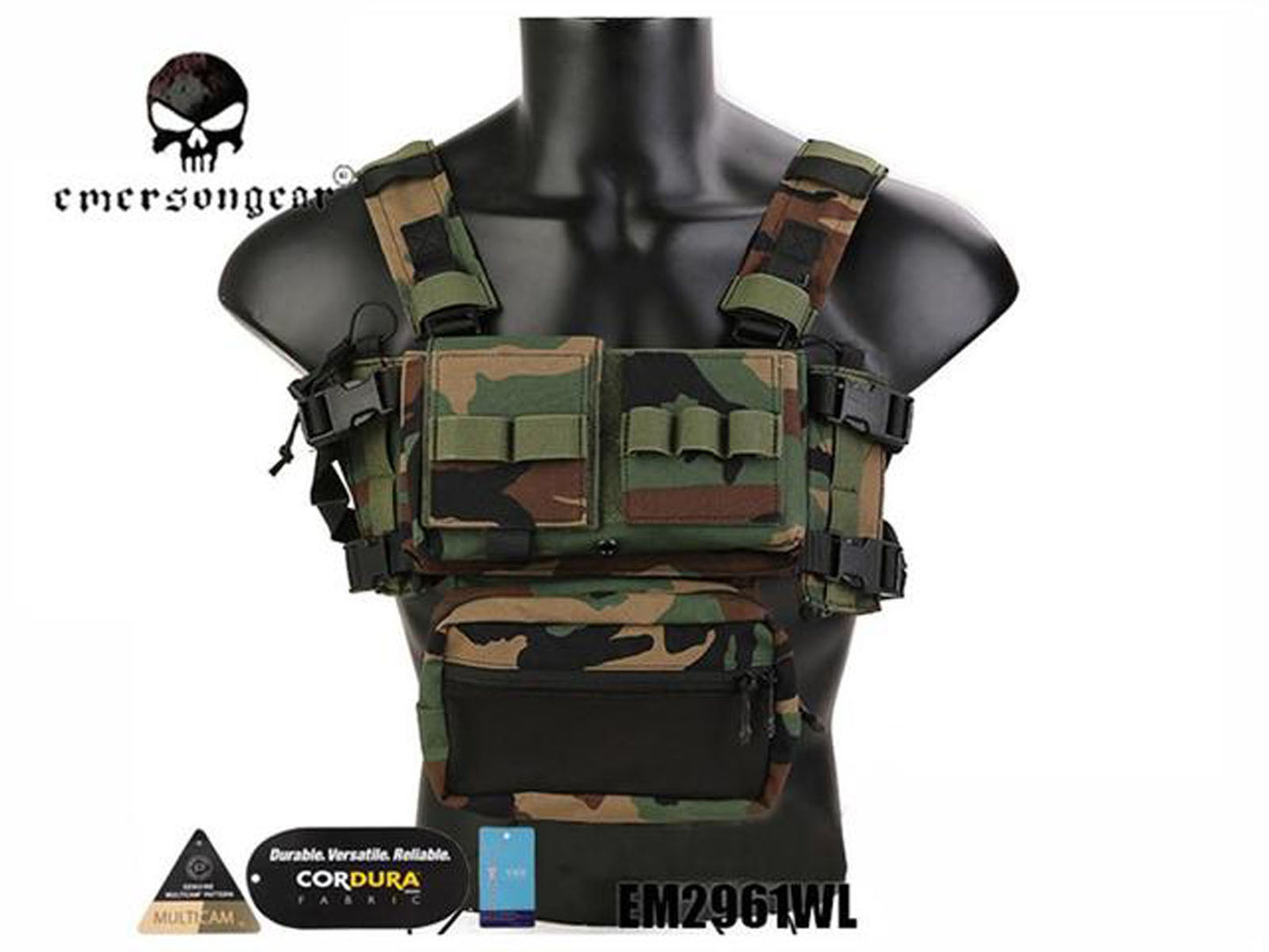 Emerson MK3 Tactical Chest Rig Combat Micro Fight Chassis 5.56 Mag Pouch EM2961