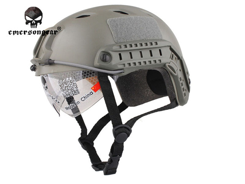 EMERSON FAST Helmet With Protective Goggle BJ ABS Tactical Military Airsoft Helmet EM8818