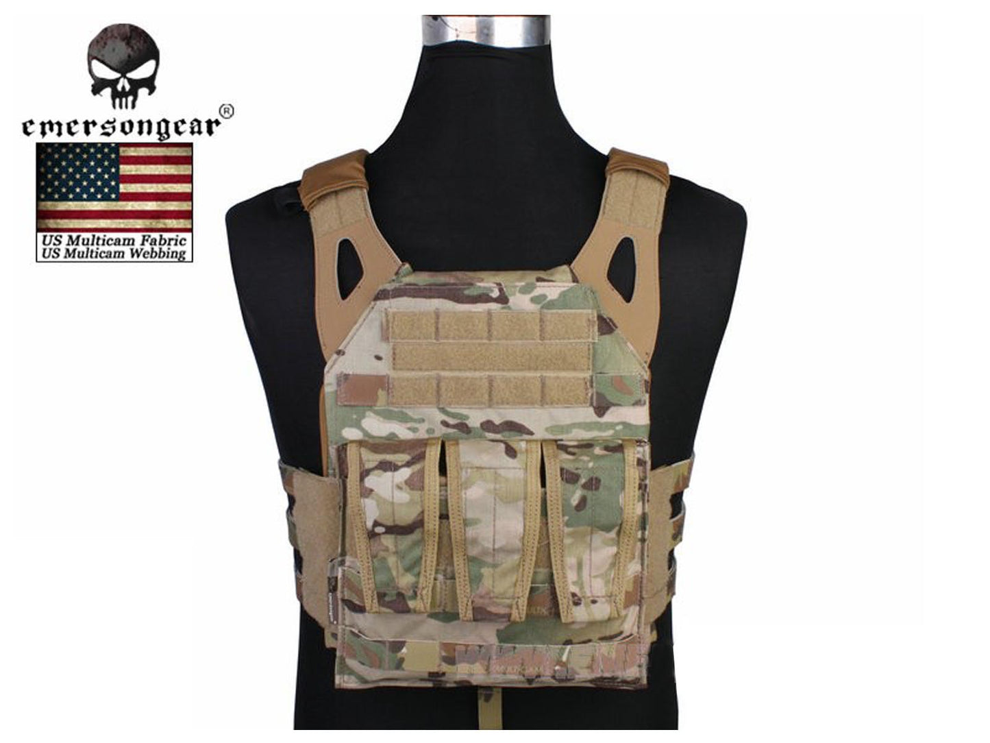 EMERSON JPC Vest N Jump Plate Carrier Tactical Vest Airsoft With 3 Pouches EM7355