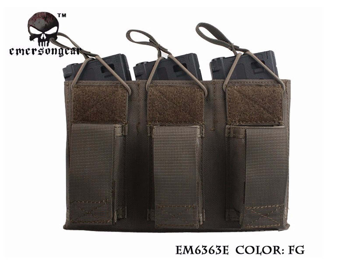 Emerson 5.56&Pistol Triple Open Top Magazine Pouch EM6363