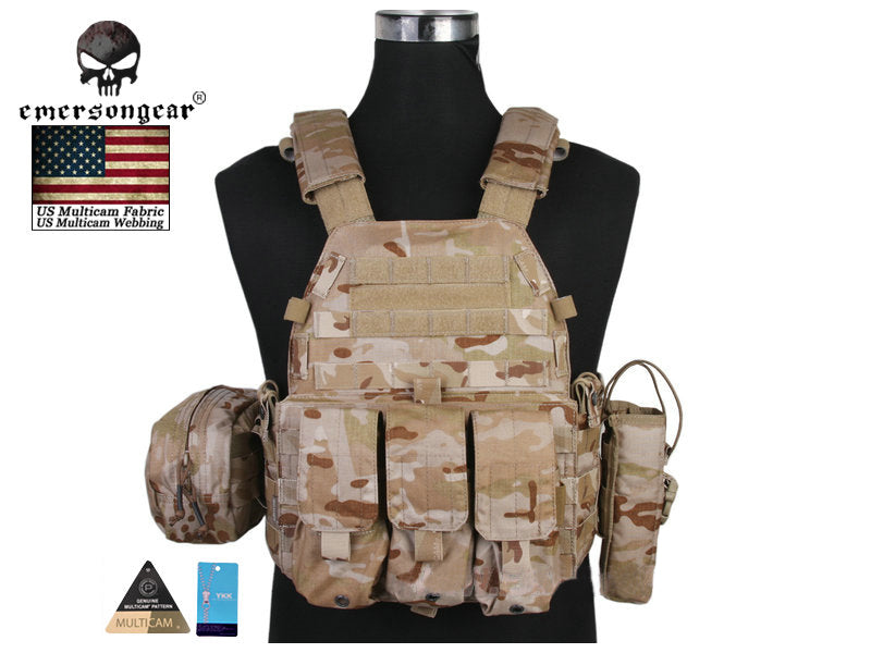 EMERSONGEAR LBT6094A Style Tactical Vest With 3 Pouch Airsoft Military Combat Vest EM7440