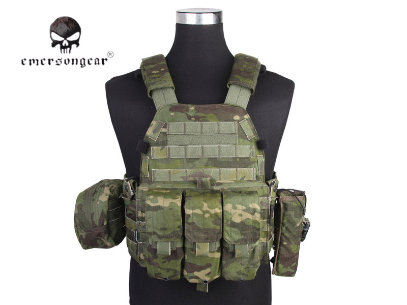 EMERSONGEAR LBT6094A Style Tactical Vest With 3 Pouch Airsoft Military Combat Vest EM7440