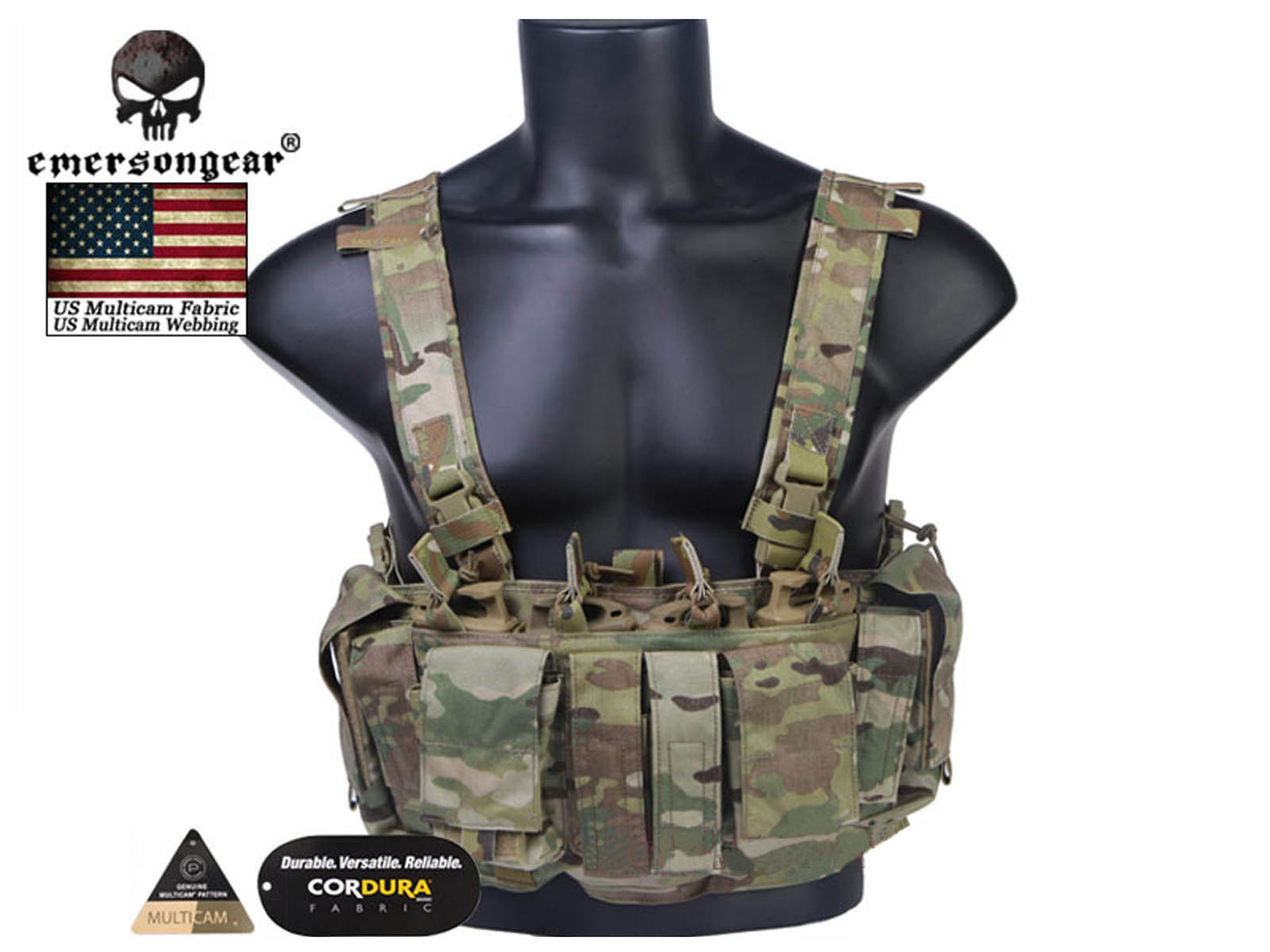 EMERSONGEAR MF Style UW IV Chest Rig 500D Molle Tactical Vest with Multi-pockets for EDC Tools EM7329