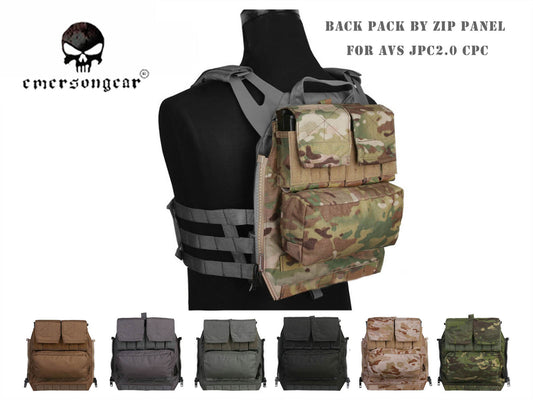 Emerson Back Pack BY ZIP Panel FOR AVS JPC2.0 CPC Tactical Vest Pouch EM9286